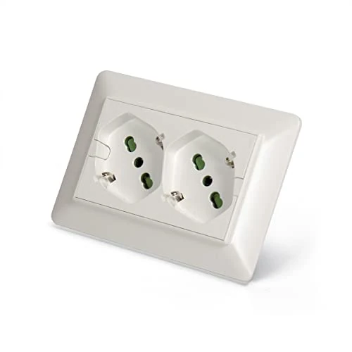 Offerta a tempo: FANTON 42100-27 Multipresa universale da incasso OPERA/MTX doppia presa bipasso schuko 2P+T 16A precablata per scatola a 3 moduli - 0.00% da 11.67 € a 11.67 €
