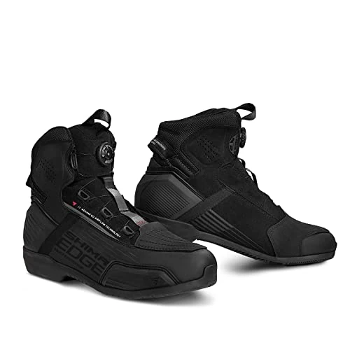 Offre limitée : SHIMA EDGE WP Chaussure Moto Homme Cuir Imperméable Homologué Sneakers Protection Chevilles ATOP Fermeture Éclair Latérale Semelle Antidérapante Basket Été Trail Bottes (Hommes, Imperméable, Noir, 46) de 148.21 € à 135.99 € (8% de remise)