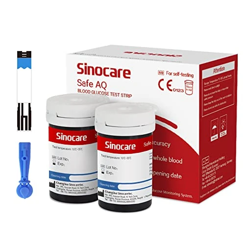 Offerta a tempo: Sinocare 50 Strisce Glicemia per Safe AQ Smart/Voice/Air con 50 Lancette - 62% da 38.99 € a 14.86 €