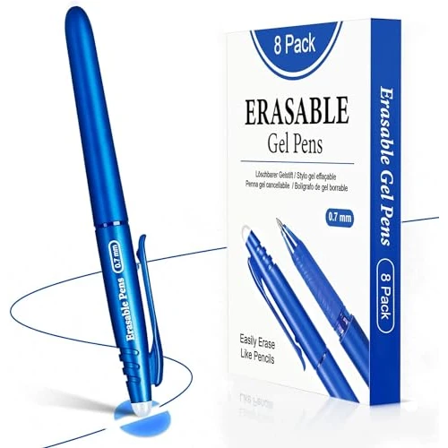 Limitiertes Angebot: YYSHUS Radierbarer Kugelschreiber, Gelstifte Radierbar, Erasable Pens,8 Stück Tintenroller Radierbar Set, 0.7mm Blau Löschbare Stifte, Stifte zum Wegradieren für Studenten und Bürobedarf von 10.99 EUR auf 7.93 EUR (Spare 28%)
