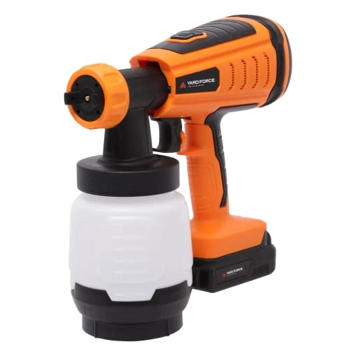 Zeitlich begrenztes Angebot: Yard Force Akku-Farbsprühgerät LP C06P mit 20V / 2,0 Ah Lithium Akku, bürstenloser Motor, 1000 ml Behälter, 2 Düsen, 700 ml/min max. Durchflussmenge von 43.71 € auf 43.71 € (0.00% Rabatt)