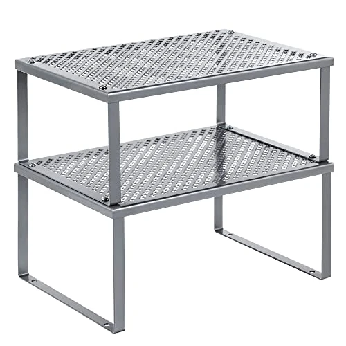 Offre limitee: SONGMICS Étagère à Épices, Lot de 2, Support à Épices, Empilable, Extensible, Étagère de Rangement de Cuisine, en Métal, pour Plan de Travail, Argent KCS01SV de 17.99 EUR a 17.99 EUR (economie 0%)