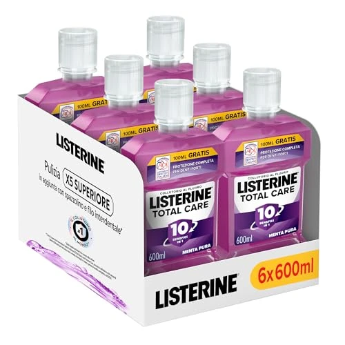 Offre limitée : Listerine Collutter, Total Care, Menthe Pura, 6 bénéfices en 1, 6 x 600 ml de 42.10 € à 42.10 € (0.00% de remise)