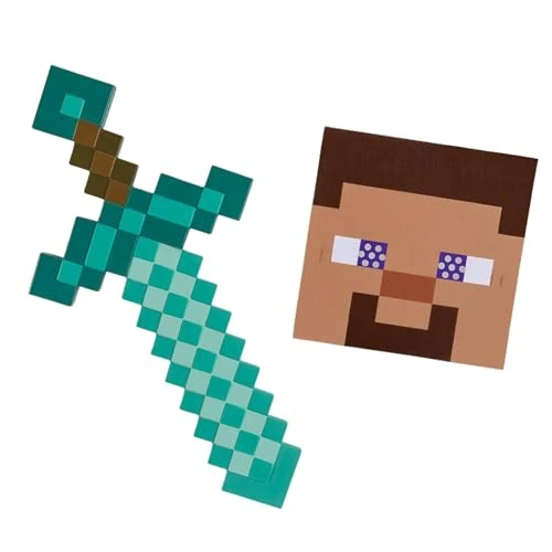 Offre limitée : Minecraft Costume - Licence Officiel Minecraft - Armure Diamand - Déguissement pour enfant - Matériaux durable de qualite - Bleu et Blanc- Cadeau Magique - Dès 3 ans, Diamant de 20.00 € à 20.00 € (0.00% de remise)