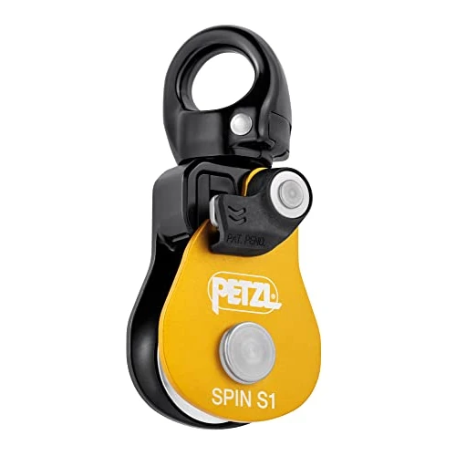 Petzl, Spin S1, Carrucola Ad Alto Rendimento Con Girello, Giallo, U, Unisex-Adult