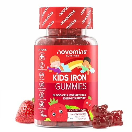 Limitiertes Angebot: Eisen Vitamin C Gummies für Kinder - Eisen Hochdosiert - Energie & Immunsystem Stärken - Vegan & Glutenfrei Alternativ zu Eisentabletten - 30 Iron Gummies - Vitamine für Kinder – Novomins von 9.99 EUR auf 9.99 EUR (Spare 0%)