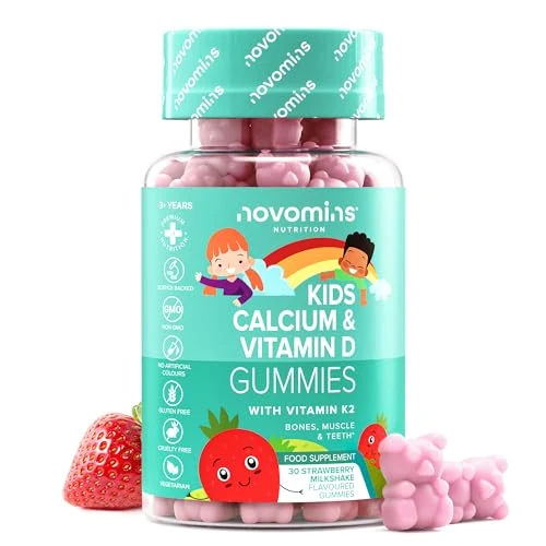 Limited-time offer: Kids Calcium Gummies - 160mg of Calcium Supplement - with Vitamin D3 K2 - Healthy Bones & Teeth - Alternative to Calcium Tablets - Vegetarian & Gluten-Free - 30 Calcium Gummies for Kids - Novomins from 9.99 GBP to 9.99 GBP (save 0%)