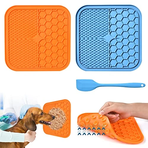 Limited-time offer: AiQInu Dog Lick Mat with Suction Cup, Pack of 2, Large, BPA-Free, Slow Feeder, Cat Lick Mat, Dog Bathing, Training, Grooming & Claw Care from 10.27 GBP to 10.27 GBP (save 0%)