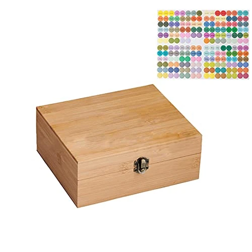 RoseFlower 30 Gaten Etherische oliesets Opbergdozen Opbergdoos voor Etherische Oliën Aromatherapy Organizer Nail Polish Fragrance Container - Wooden Essential Oil Storage Box Holds Bottle for 5-21ml