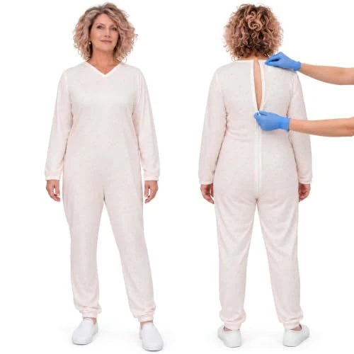 Offerta a tempo: FERRUCCI COMFORT Pigiama Sanitario con Zip Posteriore Manica Lunga in Cotone da Donna - 9012 (S) - 0.00% da 32.99 € a 32.99 €