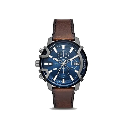 Limited-time offer: Diesel Watch for Men Griffed, Chronograph Movement, 42 mm Gunmetal Stainless Steel Case with a Leather Strap, DZ4604 from 172.81 GBP to 172.81 GBP (save 0%)