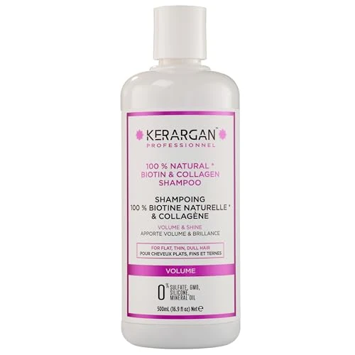 Oferta limitada: Kerargan - Champú Voluminizador con Biotina & Colágeno - Para Cabellos Planos, Finos, Apagados - Fortificante, Brillante, Hidratante - Sin Sulfato, GMO, Silicona, Aceite Mineral - 500ml de 22.17 EUR a 19.95 EUR (ahorro 10%)