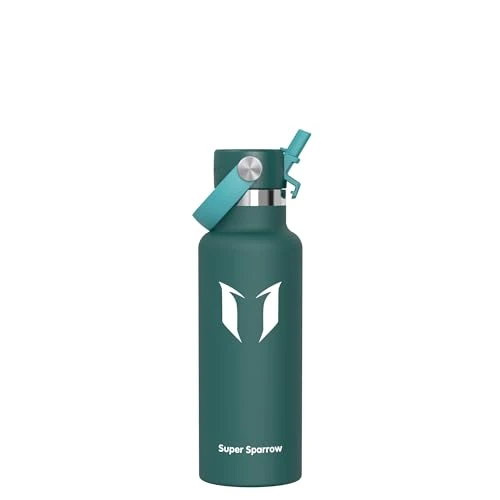 Super Sparrow Butelka Izolowana - Butelka sportowa na wodę - 500 ml - Standardowa Butelka ze stali nierdzewnej - Butelka dla dzieci bez BPA, do uprawiania sportu, podróży, szkoły