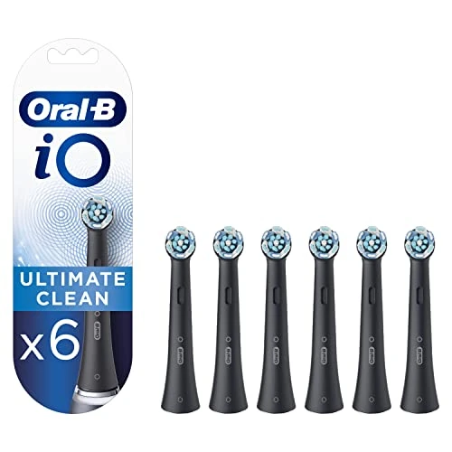 Offerta a tempo: Oral-B iO Ultimate Clean Testine Spazzolino Elettrico, Confezione da 6 Testine B di Ricambio Nere, Rimuove il 100% della Placca, Adatto alla Buca delle Lettere - 14% da 40.71 € a 34.99 €