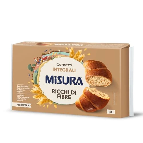 Offerta a tempo: Misura Fibrextra Cornetti Integrali, Farina di Frumento Integrale - 17% da 2.99 € a 2.48 €
