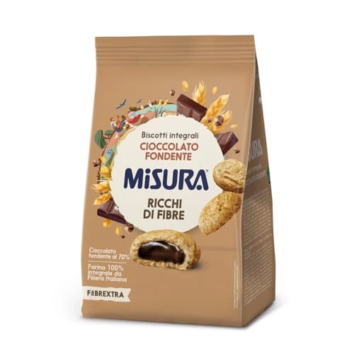 Misura Fibrextra Biscuits plats complets au chocolat | 100 % farine intégrale | Riche en fibres | Emballage de 260 g