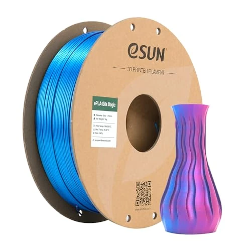 Tijdelijke aanbieding: eSUN Zijde Magie PLA Filament 1.75mm, Zijdeachtige Tweekleurige 3D Printer Filament PLA, Maatnauwkeurigheid +/-0.05mm, 1KG Spoel(2.2 LBS) 3D Printing Filament voor 3D Printers,Zijde Rood Blauw van 30.99 EUR naar 30.99 EUR (korting 0%)