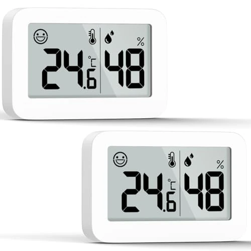 Offre limitee: DOOMAY 2 mini hygromètres thermomètres d'intérieur, jauge d'humidité avec Celsius (℃), moniteur de température numérique pour cave à serre, chambre de bébé, cave, incubateur de reptiles de 10.99 EUR a 10.99 EUR (economie 0%)
