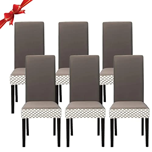Oferta limitada: Jaotto Fundas para Sillas de Comedor Pack de 6,Modernas Fundas de Sillas de Comedor Respaldo Alto Elásticas Lavables Desmontables,Cubiertas para Sillas para Comedor Hotel Banquete,Línea Cammella de 26.99 EUR a 26.99 EUR (ahorro 0%)