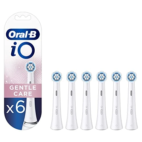 Oral-B iO Sanfte Reinigung Aufsteckbürsten für elektrische Zahnbürste, 6 Stück, sanfte Zahnreinigung, Zahnbürstenaufsatz für Oral-B iO Zahnbürsten, briefkastenfähige Verpackung