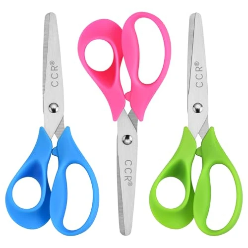 Zeitlich begrenztes Angebot: CCR Linkshänder Schere Kinder, Stumpfe Sicherheitsschere aus Edelstahl für Kinder, PP-Kunststoffgriffe,13 cm Linkshänder Kinderschere zum Schneiden, (Rosa/Blau/Grün) 3 Set von 6.99 € auf 6.99 € (0.00% Rabatt)