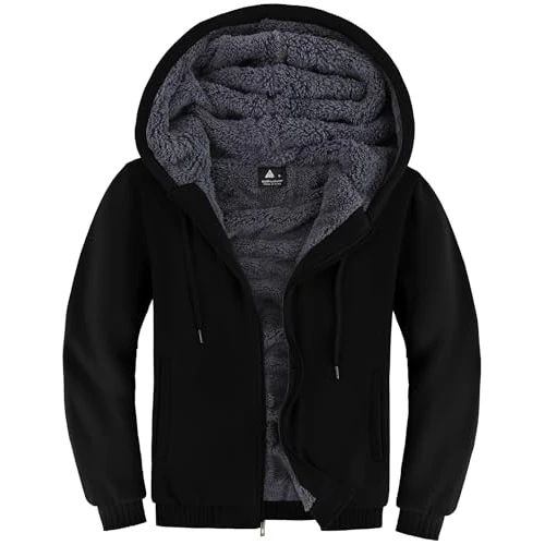 Offerta a tempo: SwissWell Felpa Uomo con Cappuccio Giacca Uomo in Pile Hoodie Caldo Felpa Invernale Giacca con Zip Nero L - 6% da 49.99 € a 46.99 €