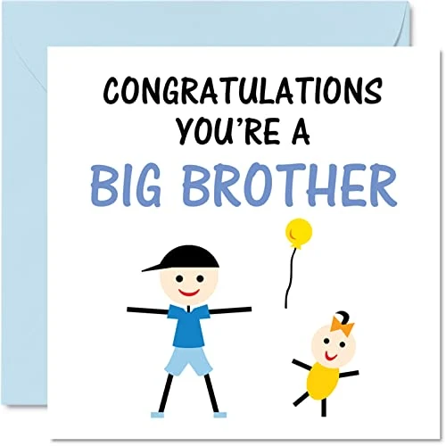 期間限定オファー: Stuff4 ベビーカード - おめでとうございます You're a Big Brother 新生児 赤ちゃんカード Well Done Congrats New Baby Card Welcome To The World Home Gifts 5.7 x 5.7インチ 赤ちゃんグリーティングカード 兄弟用 通常価格 4.27 JPY セール価格 4.27 JPY (割引 0%)