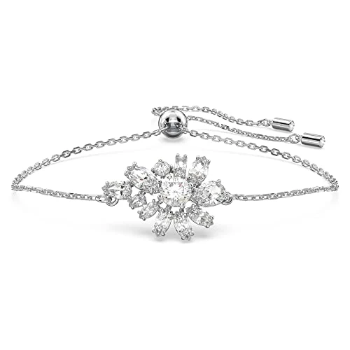 Swarovski Gema Armband, Vergoldetes Damenarmband mit Zartem Blumen-Design und Strahlenden Swarovski Kristallen