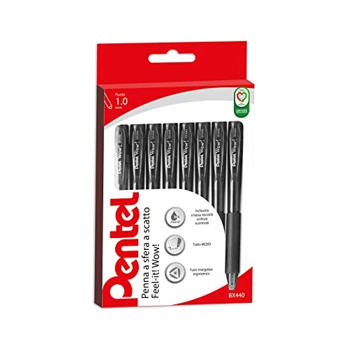 Offerta a tempo: Pentel BX440 Feel-it Wow penna sfera a scatto 1,0 mm 8 nero - 30% da 9.20 € a 6.44 €