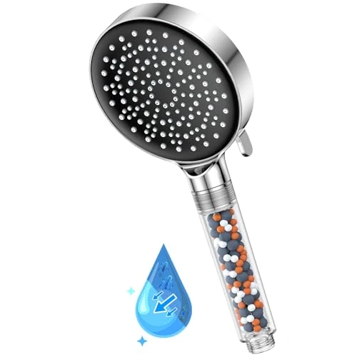 Limited-time offer: YEAUPE Filtered Shower Head with Handheld - 6 Modes,High Pressure,Remove Chlorine Reduces Dry Skin Improve Hair,Water Softener for Hard Water,Powerful Flow,Bathroom Showerheads for Low Water Pressure from 14.96 £ to 14.96 £ (save 0.00%