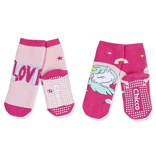 Limited-time offer: Chicco Unisex-Kids and Teen's Set 3 pezzi calzini antiscivolo 3-Piece Non-Slip Socks, Rosa, Normale (Pack of 2) from 11.99 GBP to 11.99 GBP (save 0%)