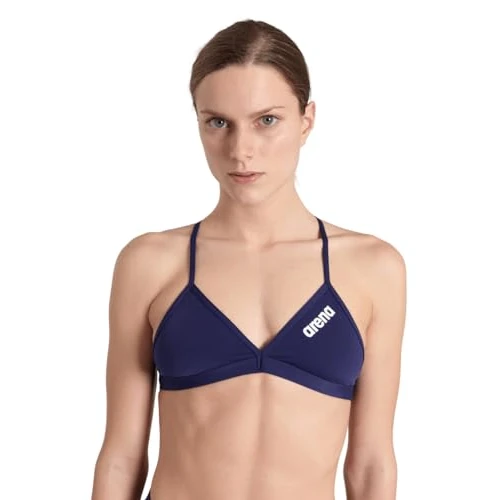 ARENA Performance Team Solid Top Bikini da Donna Sportivo per Piscina, Costume da Bagno ad Asciugatura Rapida, Tessuto Maxfit Eco Resistente al Cloro, Protezione UV, Tessuto Frontale Foderato