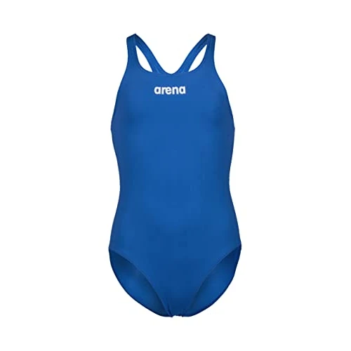 ARENA Solid Swim Pro Team Girls' One-Piece Swimsuit, Quick-Drying, Sports Swimsuit in MaxLife ECO-Fabric with Chlorine Resistance and UPF 50+ UV Protection Royal-White