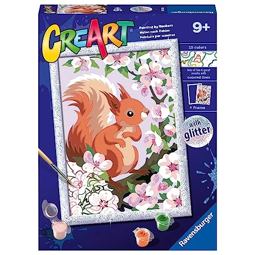 Ravensburger CreArt Spring Squirrel Paint By Numbers Kits for Children & Adults Ages 7 Years Up - Kids Craft Set