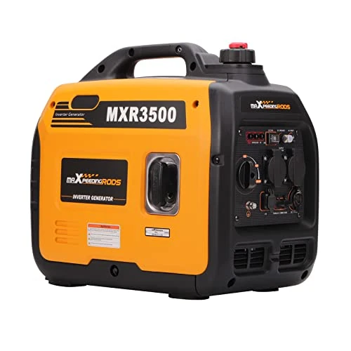 maXpeedingrods 3500W Portable Inverter Generator petrol 4-stroke with USB and 230 V sockets Super quiet and light as an emergency power generator for camping travel garage caravan construction site