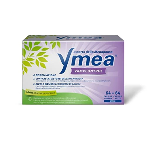 Offerta a tempo: Ymea Vamp Control Integratore Alimentare - Compresse Multivitaminiche per una Progressiva Riduzione delle Vampate di Calore - 128 Capsule - 22% da 53.09 € a 41.48 €