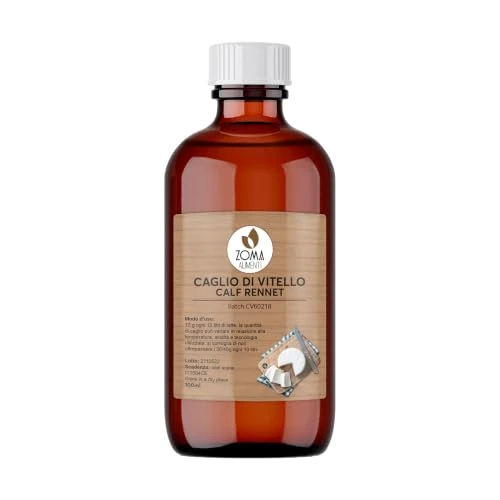 Offerta a tempo: ZOMA Caglio Per Formaggio Uso Domestico - Caglio di Vitello - 100 ML - Made In Italy - 0.00% da 9.99 € a 9.99 €