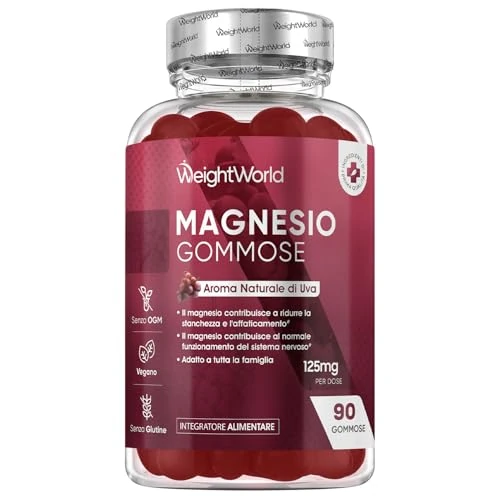 Offerta a tempo: Magnesio Citrato, 90 Gommose, Adatte a Vegani, all'Aroma Naturale di Uva, il Magnesio Contribuisce alla Riduzione della Stanchezza e dell'Affaticamento (EFSA), 1+ Mese di Scorta, Senza Glutine né OGM - 5% da 17.99 € a 17.09 €