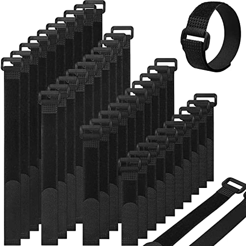 Offerta a tempo: 40 Pezzi Cinghie di Fissaggio Riutilizzabili Nylon Fascette nere largo 20 mm 4 Diverse Lunghezze 150.200.250.300 mm con Hook e Loop Cavi Cinghia per Legare e Organizzare - 0.00% da 13.99 € a 13.99 €