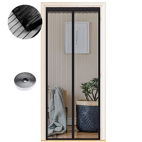 Zeitlich begrenztes Angebot: Fliegengitter Tür Magnet Insektenschutz mit allen Größen, 95 x 250cm, Magnetvorhang ist ideal für Balkontür, Wohnzimmer und Wohnmobil, kinderleichte Klebemontage ohne Bohren, Schwarze Streifen von 22.54 € auf 22.54 € (0.00% Ra