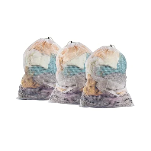 Offerta a tempo: Bucato di Maglia Robusta,Sacchetti per Lavatrice grande riutilizzabile-3-Set, Laundry Bag Borsa Portabiancheria con chiusura a coulisse,Adatto per dormitori universitari,Famiglie e appartamenti - 23.75% da 11.79 € a 8.99 €