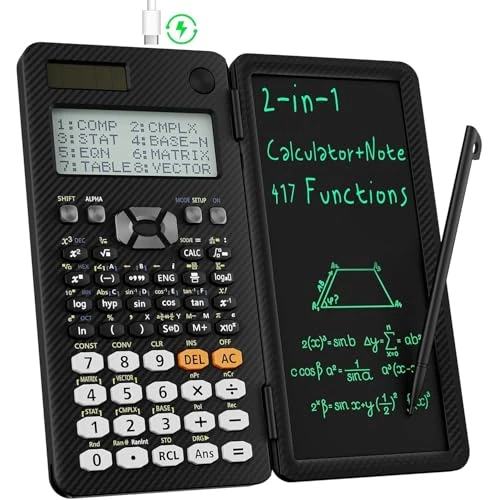 Offre limitée : ROATEE Calculatrice Scientifique pour étudiants, écran à 2 Lignes, Calculatrice Scientifique avec 401 Fonctions, Calculatrice mathématiques de Bureau pour l'école (Noir) de 29.99 € à 28.49 € (5% de remise)