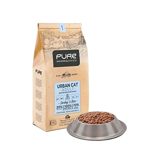 Avantis Pure Urban Cat - Feed for Adult Cats with Sensitive Stomach - All Types of Breeds - 2 kg - with Turkey and Rice - Dry Food for Cats with Digestive Problems