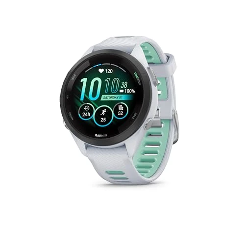 Offerta a tempo: Garmin Forerunner 265S, Smartwatch per la corsa, 42mm, GPS multi-band, Display AMOLED, VO2max, HRV Status, Dinamiche di corsa al polso, Tempi di recupero, Autonomia fino a 15 giorni (Whitestone) - 17% da 419.99 € a 349.00 €