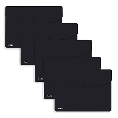 Offerta a tempo: FAVORIT 400159210 Buste con Bottone Sprint, A4, Polipropilene, Opaco, Confezione da 5 pezzi, Nero - 21% da 9.28 € a 7.32 €