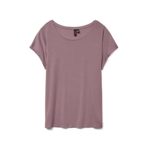 Offre limitée : Vero Moda Haut uni à Manches Courtes pour Femme, Vieux Rose, L de 16.99 € à 8.29 € (51% de remise)