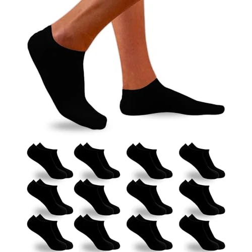 Oferta limitada: DIVABONNA 12 Pares Calcetines Tobilleros Hombre Mujer - Calcetines Cortos Hombre Mujer Cómodos de Algodón Transpirable (40-46, Negro) de 13.99 € a 13.99 € (ahorro 0.00%)