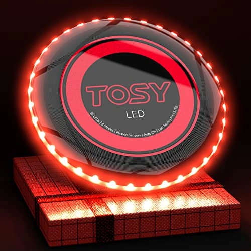 Tijdelijke aanbieding: TOSY Flying Disc met 36 Effenkleurige LED's, Extreem Helder, Slimme Modi, Ideaal voor Kamperen, voor Tieners, Kinderen en Volwassenen, Automatische Verlichting, Oplaadbaar, Waterdicht, 175 g van 35.99 € naar 17.99 € (50% korting)