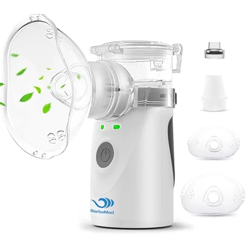 Offerta a tempo: BerkeMed Aerosol Portatile Silenzioso,Aerosol Portatile per Adulti e Bambini,con 2 Maschere e Boccaglio, Aerosol Silenzioso che Efficace per Alleviare la Respirazione, USB-C Ricaricabile - 41% da 22.99 € a 13.52 €