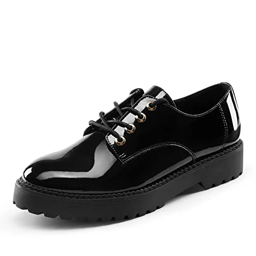 Offerta a tempo: DREAM PAIRS Scarpe Eleganti Classiche da Donna con Cinturino a T e Tacco Oxford,Size 38,Nero/Pat,SDOX2202W-E - 0.00% da 36.99 € a 36.99 €